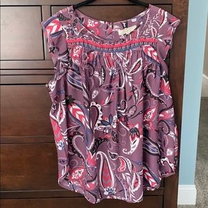 Loft sleeveless ruffle blouse.